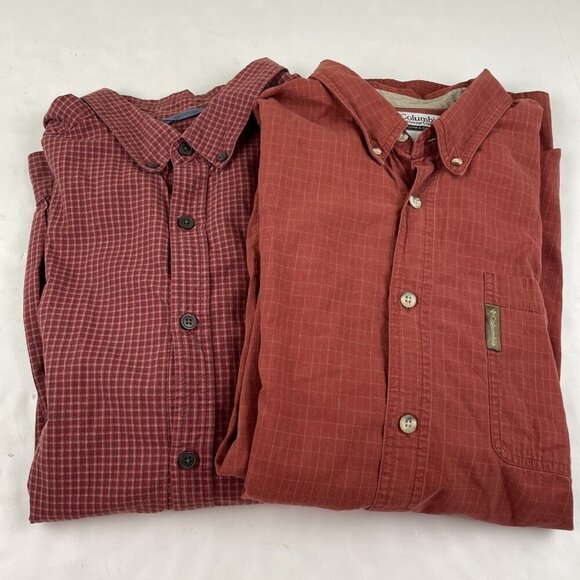 Columbia Other - Lot of 2 Columbia Button Up Shirts Men’s L Long Sleeve Cotton Outdoor Casual Red